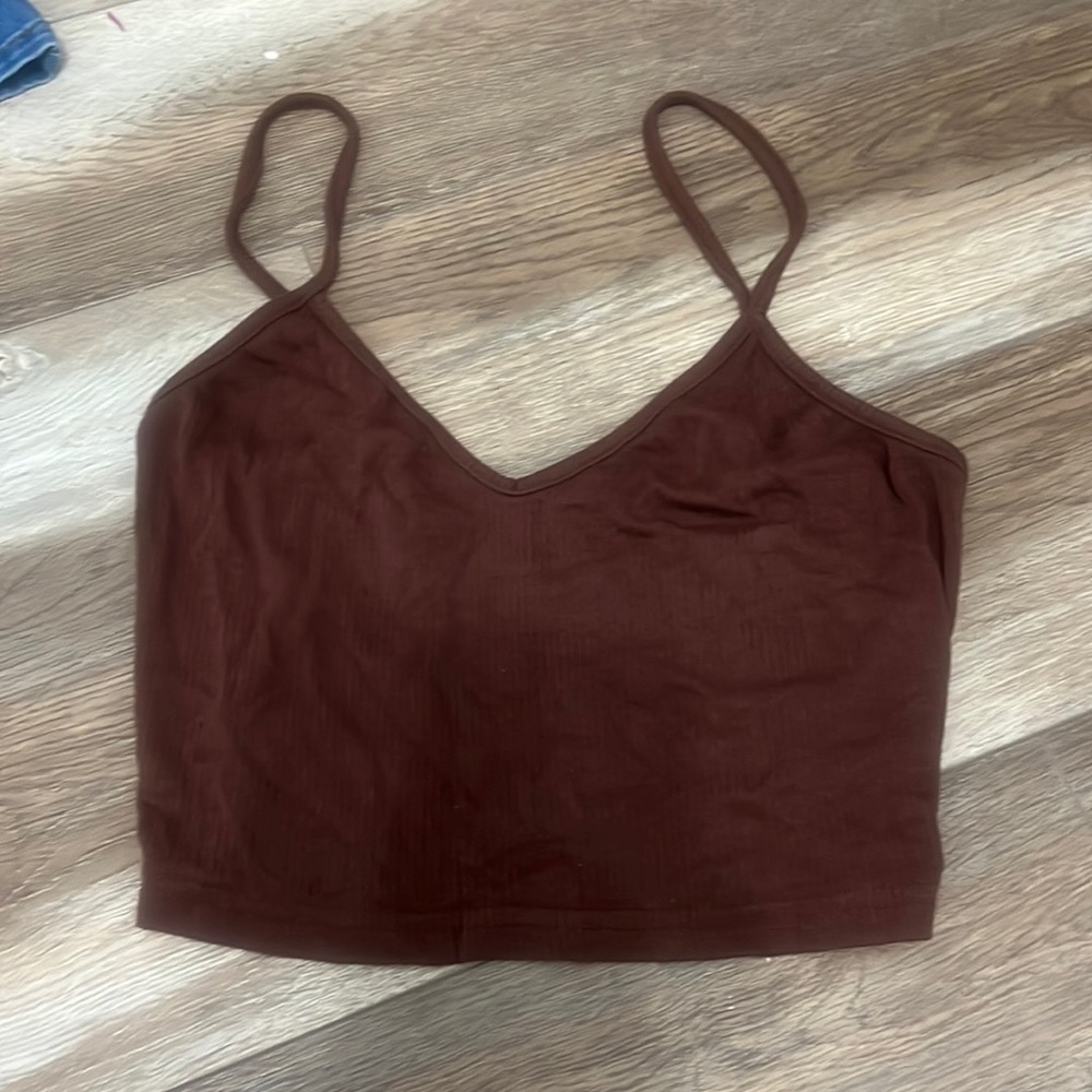 Brown cropped tank top